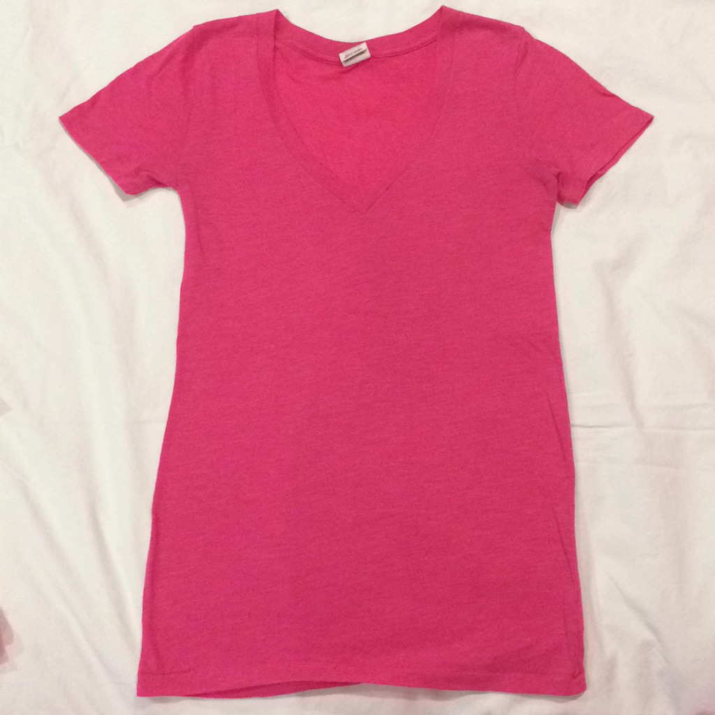 Pink Solid Basic Tee
